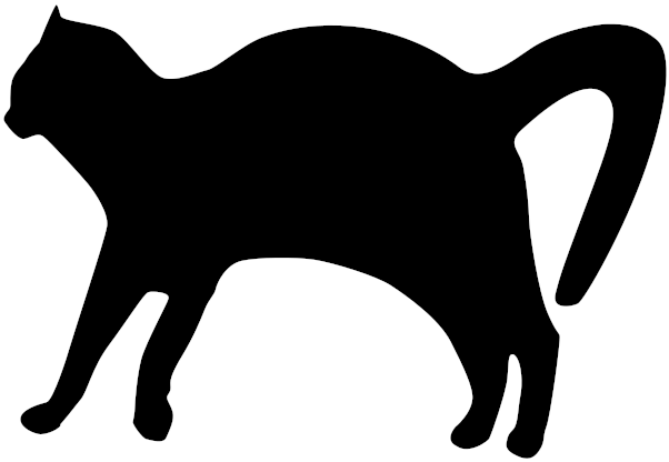 Cat Silhouette2 - Black Cat (800x564), Png Download