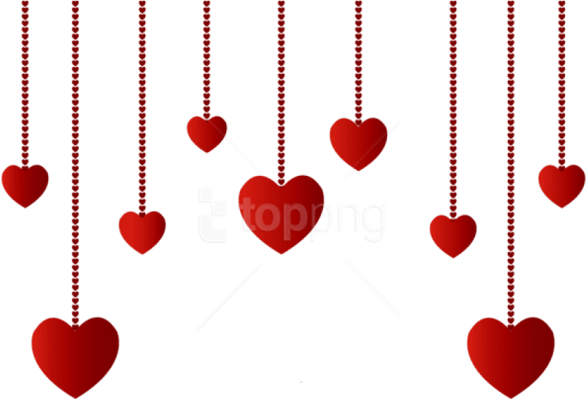 Free Png Download Hanging Hearts Decoration Png Images - Transparent Background Valentines Day Clipart (850x638), Png Download