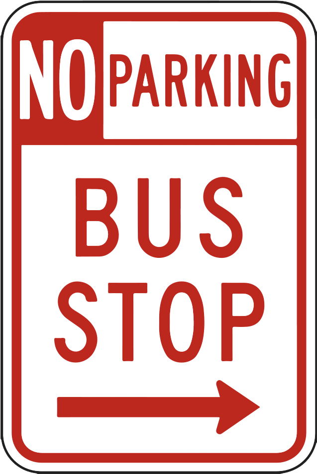 No Parking Bus Stop Right Arrow - No Parking Sign Of Other Countries (1000x1000), Png Download