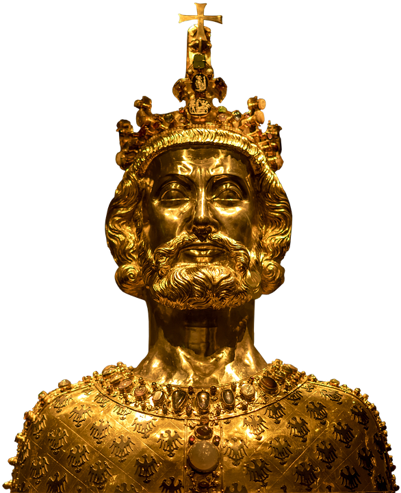 Bust Png - Golden Statue Png (624x720), Png Download