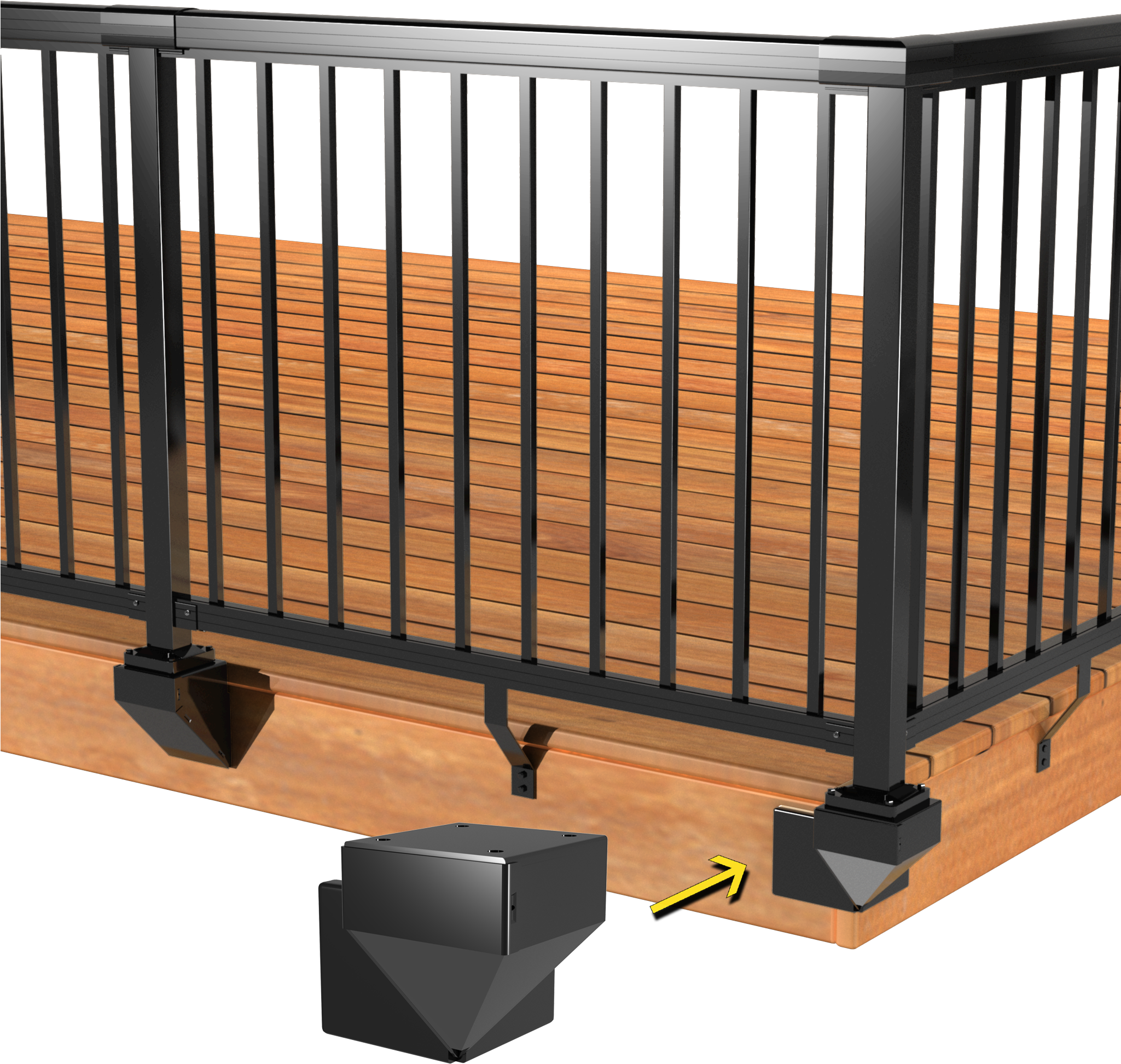 Fascia Mount Railing Bracket (2048x2048), Png Download