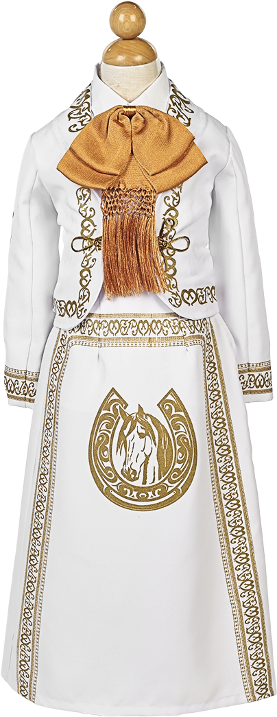 Charra Girl Suit - Charro Outfit For Girls First Communion (461x1083), Png Download