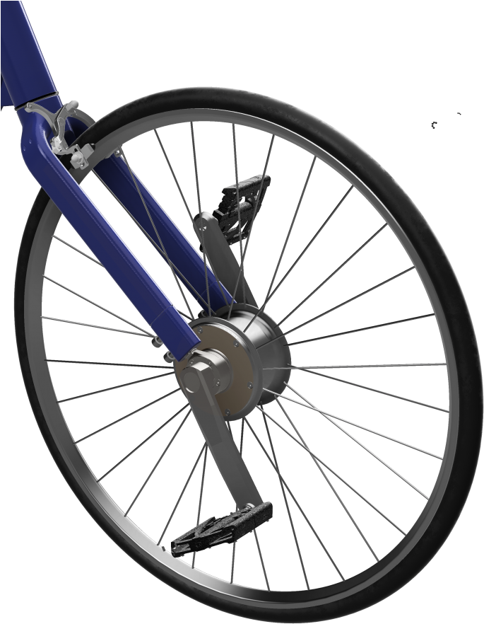 The Front Wheel Direct-drive Gearhub - Hybrid Bicycle (742x898), Png Download