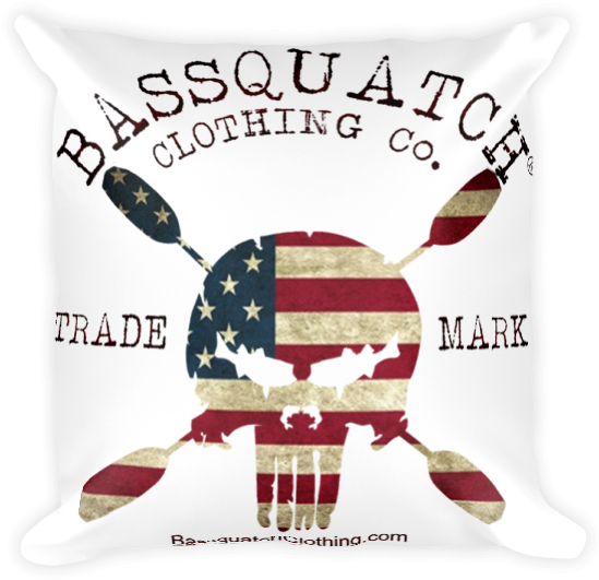 'merica Square Pillow Bassquatch Hunter - Usa Flag (600x600), Png Download
