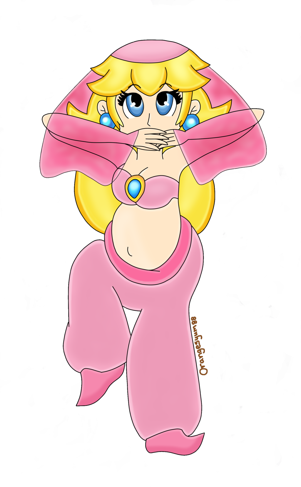 Princess Peach Belly Dance By Orangesyum88 Princess - Princess Peach Belly Dance (1024x1655), Png Download