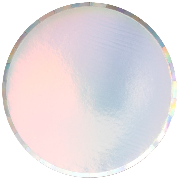 Iridescent Plate- Large - Party (853x1024), Png Download