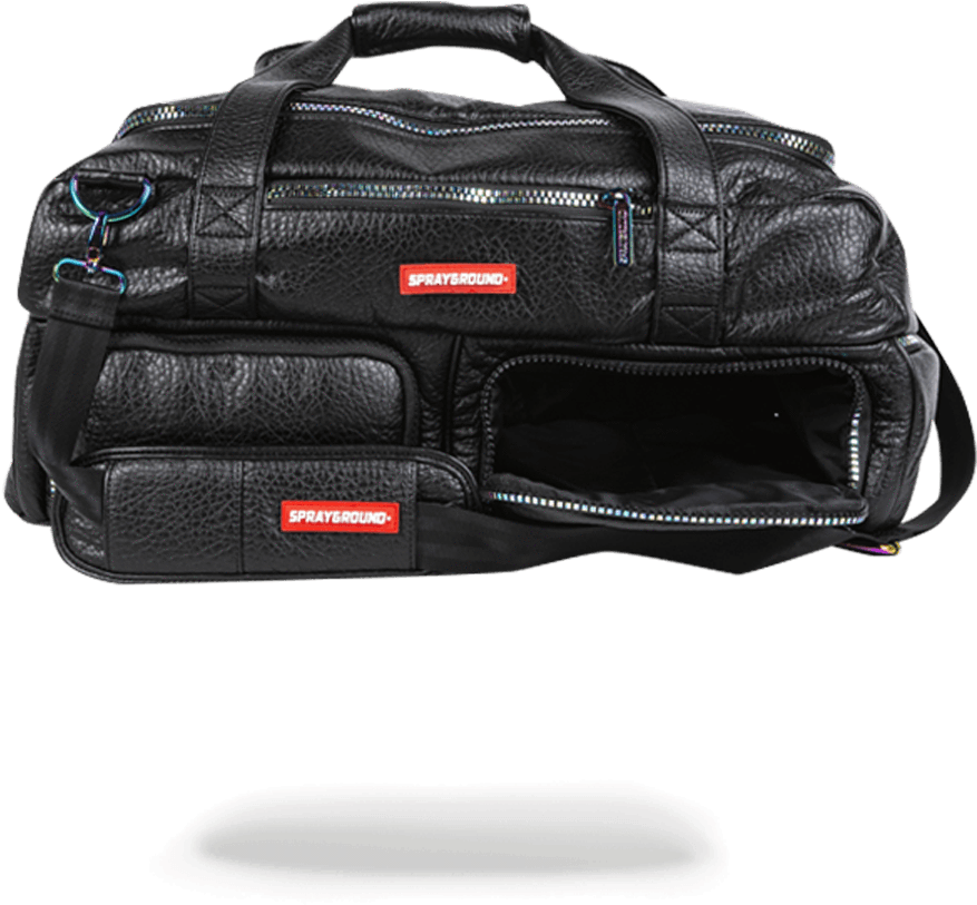 Black Leather Iridescent Sneaker Duffle - Duffel Bag (960x1225), Png Download