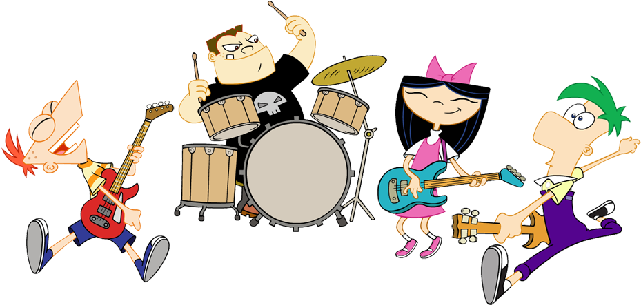 Phineas & Ferb Group Clipart - Phineas And Ferb Drum (960x458), Png Download