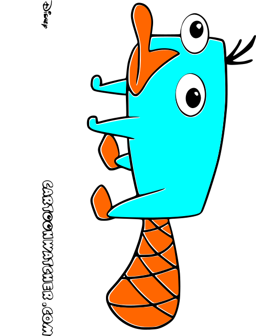 Phineas And Ferb Perry Coloring1 - Draw Perry The Platypus (500x656), Png Download
