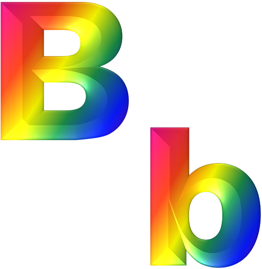 B Png - Rainbow Letter B Png (571x720), Png Download
