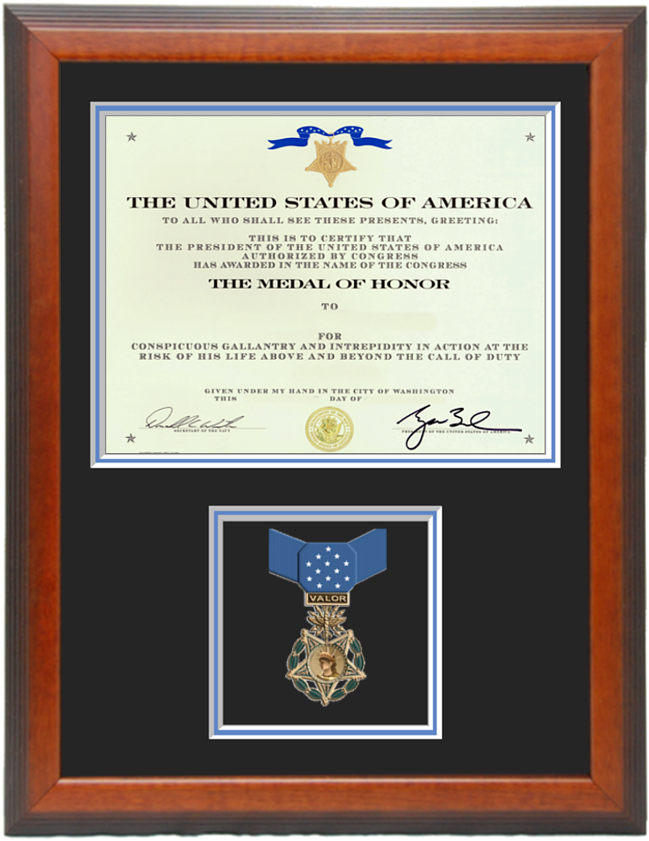 Loading Zoom - Medal Of Honor Certificate (782x992), Png Download