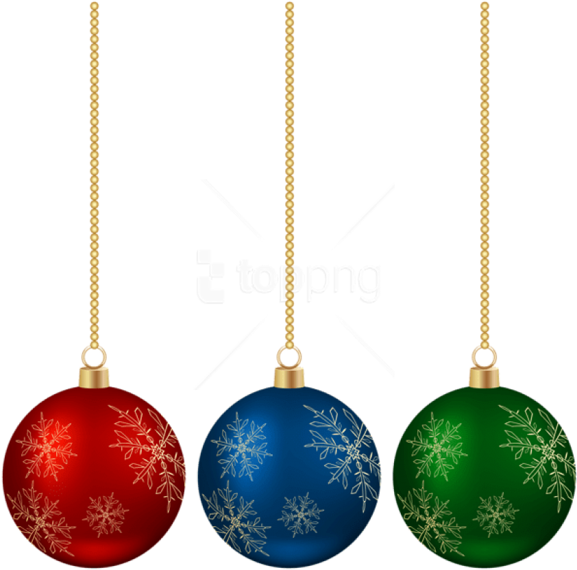 Free Png Hanging Christmas Balls Set Png Images Transparent - Christmas Ornament (850x841), Png Download