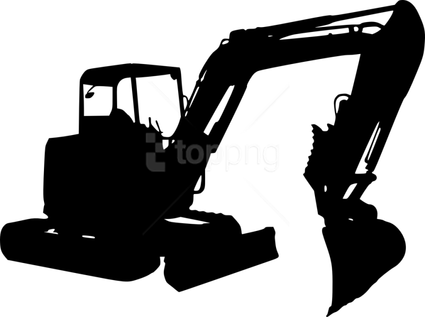Free Png Excavator Silhouette Png - Excavator Png (850x634), Png Download