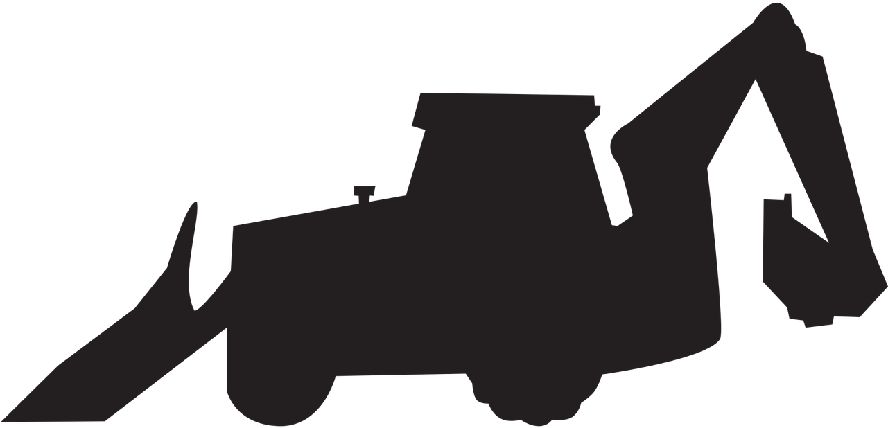 Backhoe Construction Excavator - Excavator (1280x640), Png Download