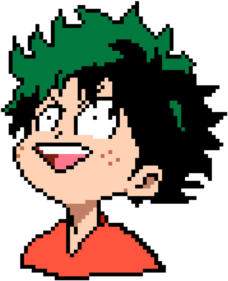 Izuku Midoriya Pixel Art (my Hero Academia) By Nezz94 - Izuku Midoriya Pixel Art (786x1017), Png Download