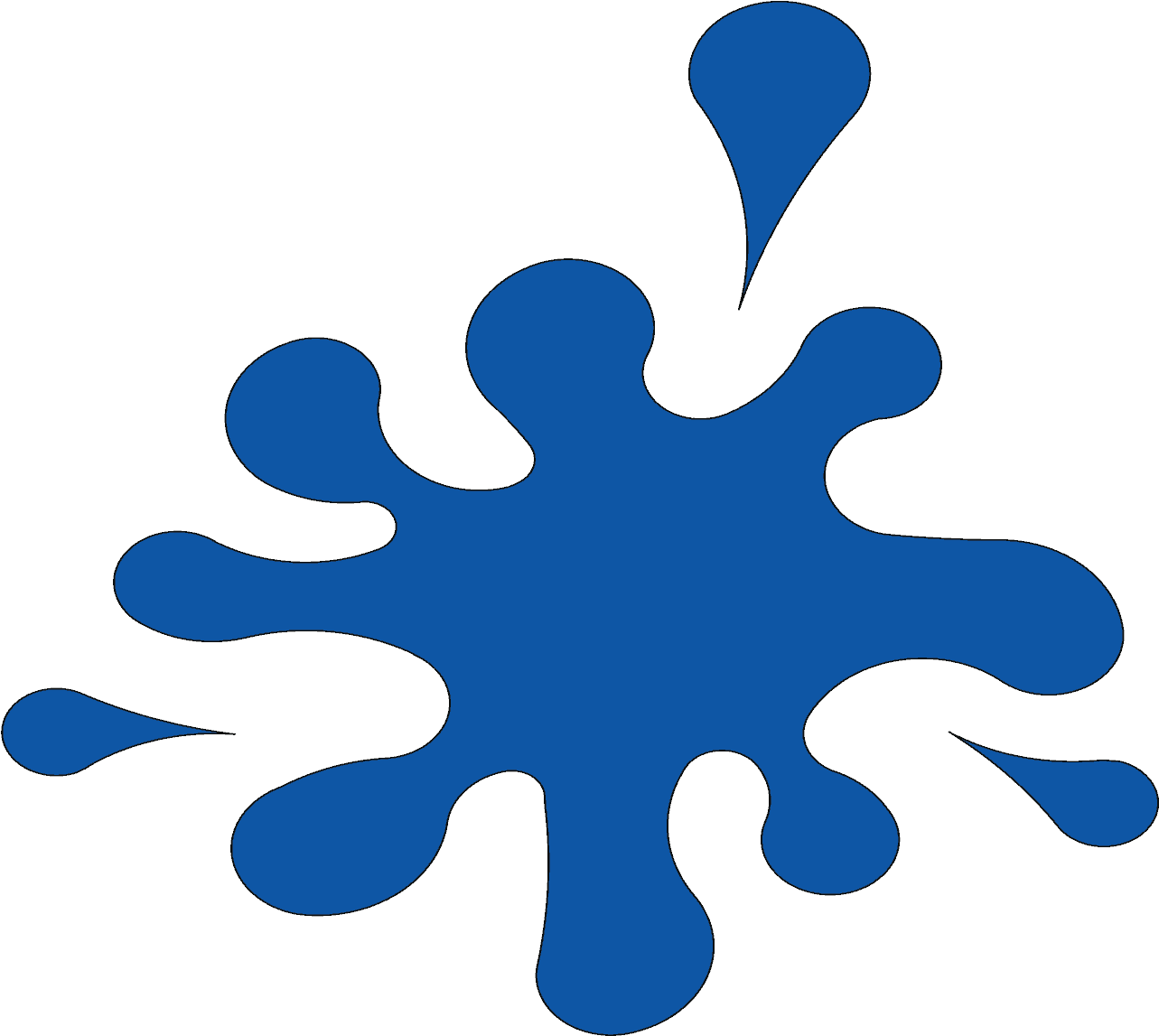 Splash With 3 Drops, 130 Cm Uv Colours (3000x1336), Png Download