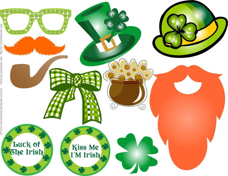 Wear An Orange Leprechaun Beard And Pipe To Look Like - St Patricks Day Photo Props (772x597), Png Download