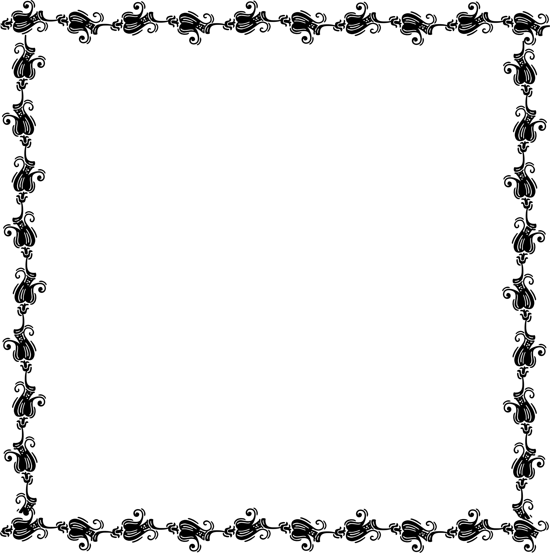 Paper Printing Clip Art Hawaii Transprent Png - Black And White Frame (2342x2354), Png Download