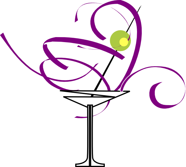 Purple Cocktail Glasses (600x540), Png Download