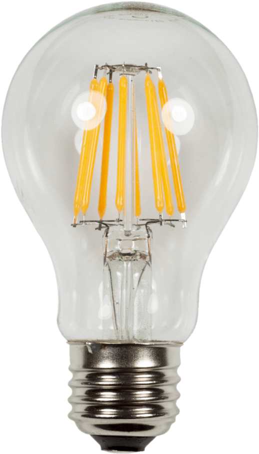 Brilliance Led A-19 Edge Filament Lamps - Incandescent Light Bulb (1000x1000), Png Download