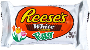 Reese's White Chocolate Easter Egg 34g - Reese's Peanut Butter Cups (1111x736), Png Download