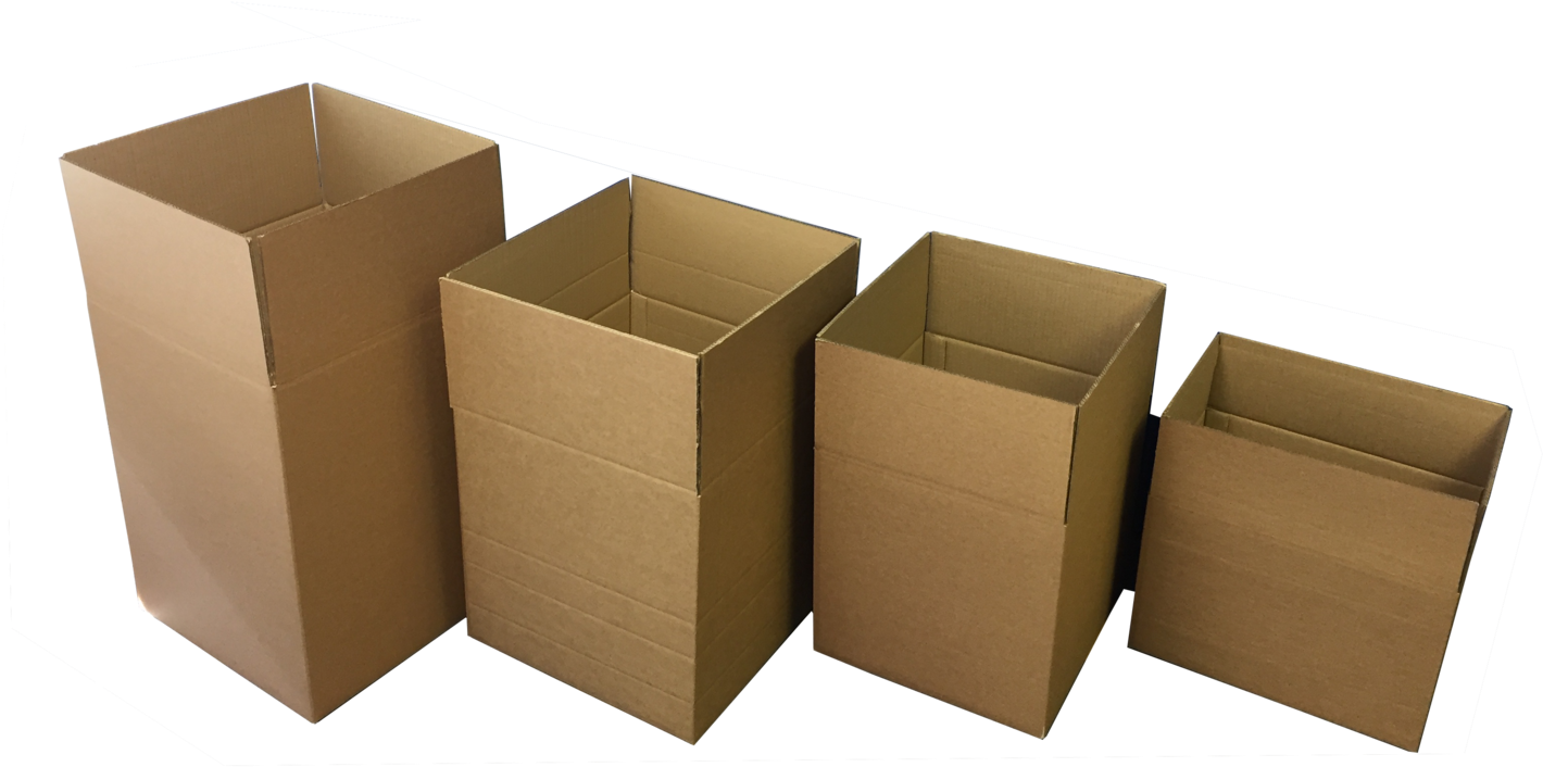 Row Of Cardboard Boxes - Wood (1500x1125), Png Download