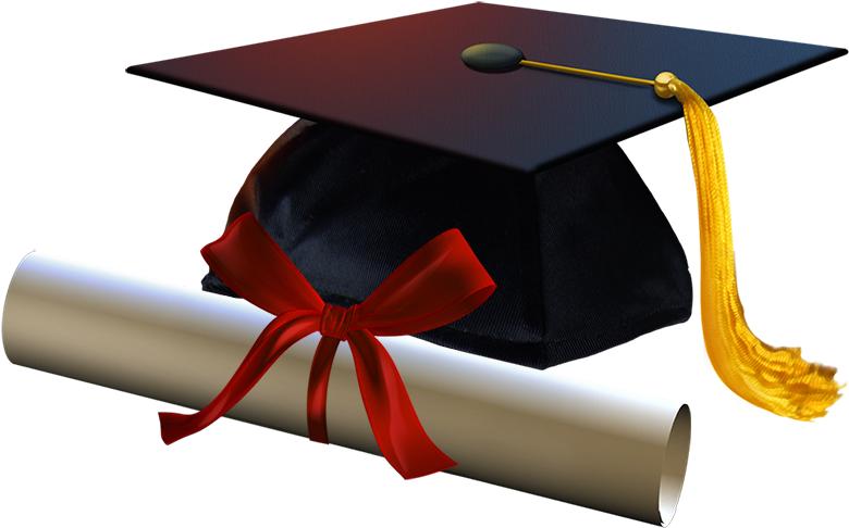 Graduation Cap And Diploma - Mortarboard (800x527), Png Download