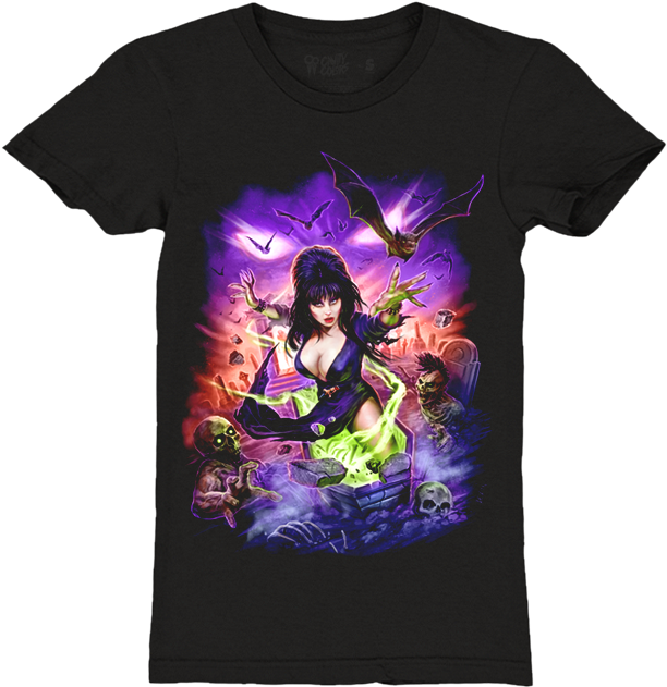 Elvira Graveyard Ghoul - Creep Peachfuzz T Shirt (828x758), Png Download