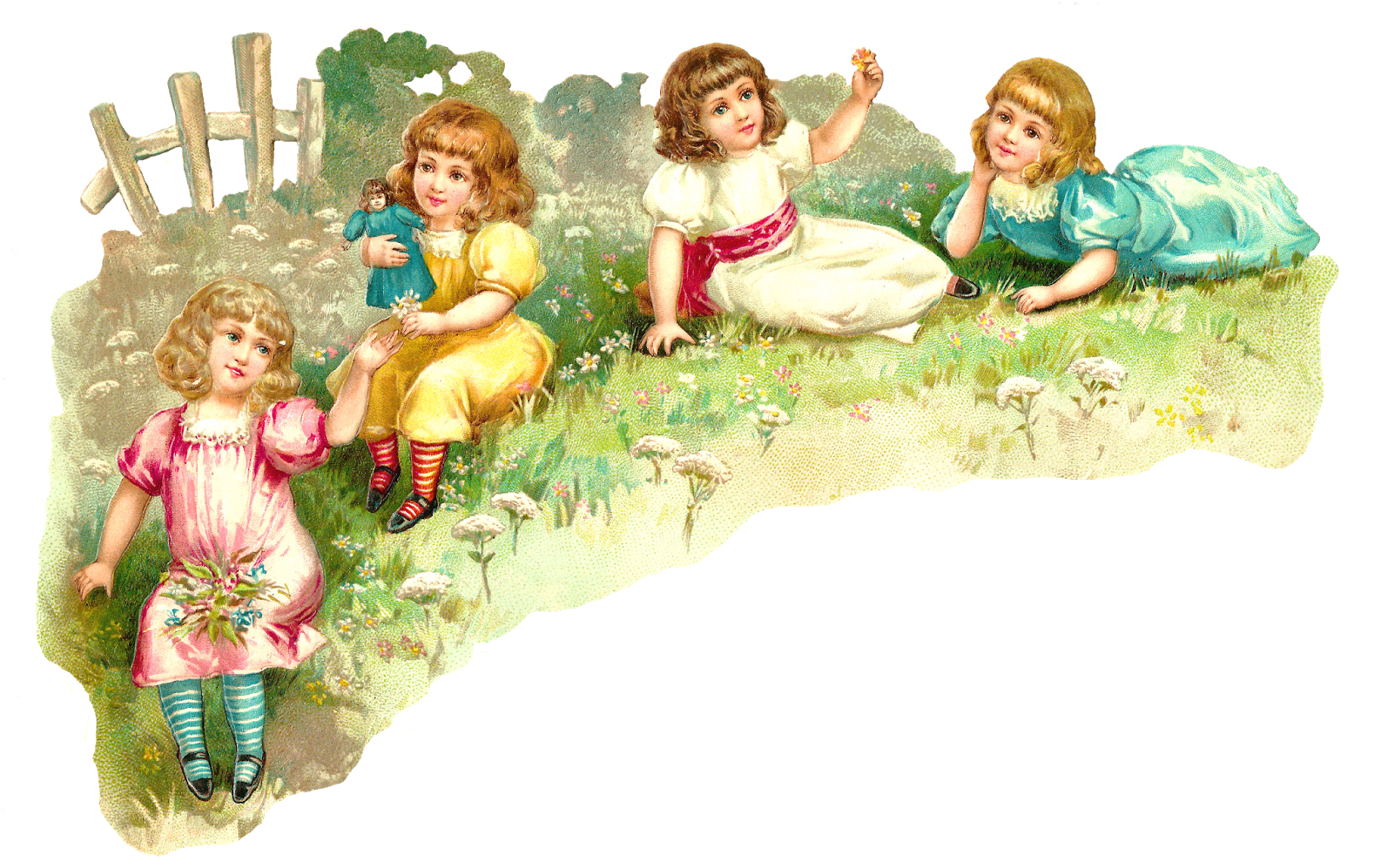 Digital Corner Design Girl Children Download Of 4 Girls - 4 Girls Playing (1600x1030), Png Download