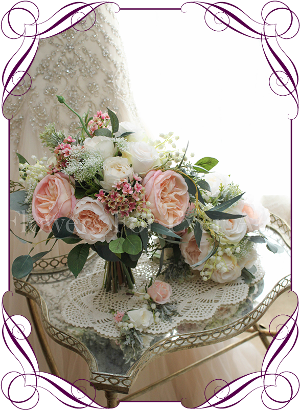 Melissa Package Flowers For Ever After Artificial Wedding - Bridesmaid Peony And Roses Bouquets (608x822), Png Download