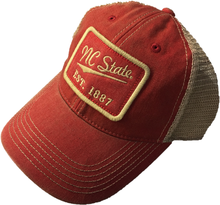 Nc State Wolfpack Red Trucker W/ Square Patch Snapback - Baseball Cap (1024x1024), Png Download