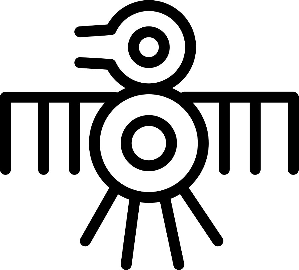 Bird Old Indian Design Of Thin Lines Comments - Icon (981x888), Png Download