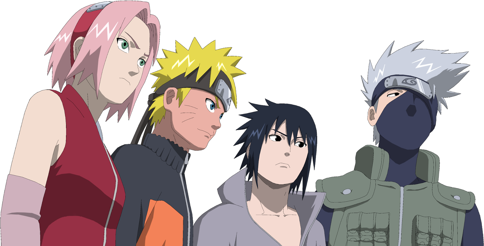 1600 X 812 Png 441kbnaruto - Team Kakashi (1600x812), Png Download