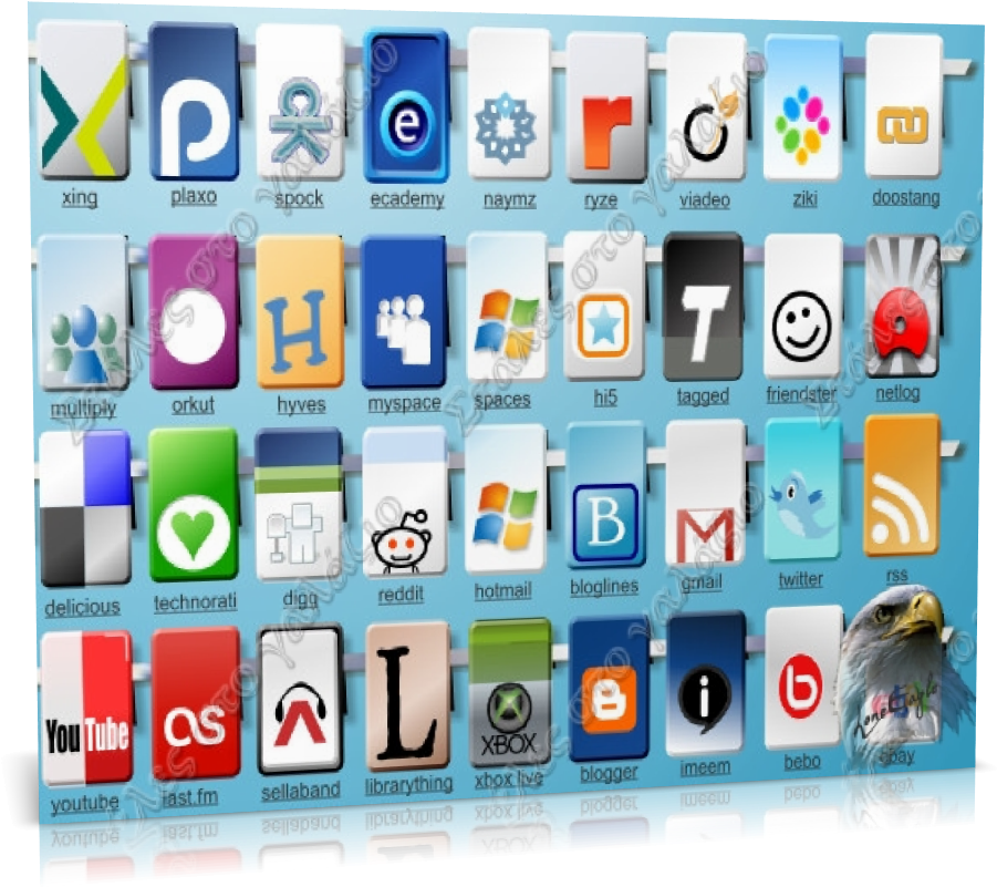 Golden Ratio Social Bookmark Icons, Icons, Social Bookmarks - Social Icons (940x840), Png Download