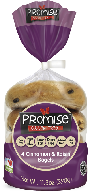 Promise Gluten Free Cinnamon Raisin Bagels - Sliced Bread (500x798), Png Download