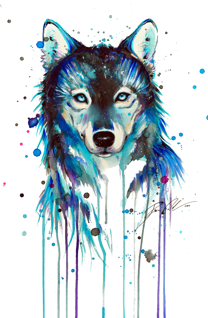 Tattoo Art Arctic Dog Dark Wolf Drawing Clipart - Native American Tattoos Watercolor (724x1103), Png Download