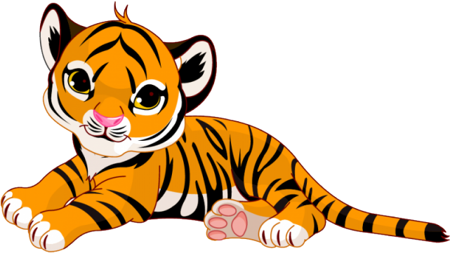 Tiger Clipart Tigre - Baby Cartoon Tiger (640x480), Png Download