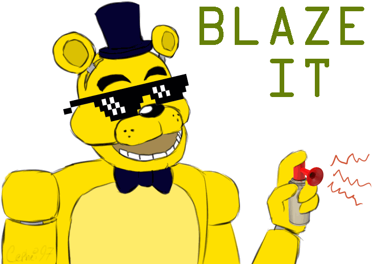 Kghost24's Official Fanclub - Mlg Golden Freddy Gif (813x600), Png Download