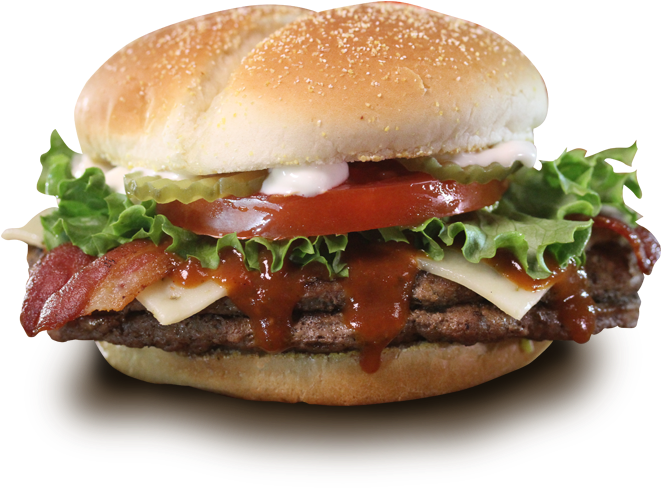 Double Deluxe Bacon Burger - Slider (758x612), Png Download