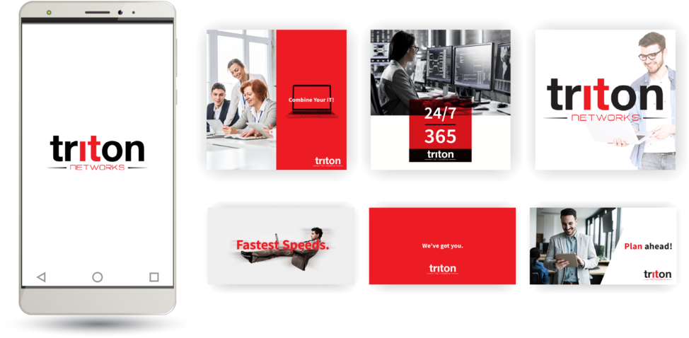 Triton Networks Social Mockup - Graphic Design (1000x563), Png Download