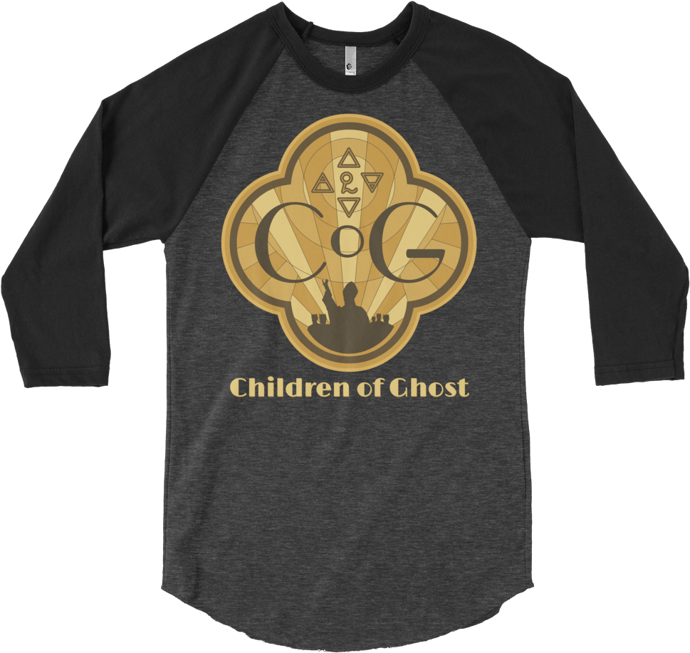 Children Of Ghost Heather Black/black Baseball Tee - Shirt (1000x1000), Png Download