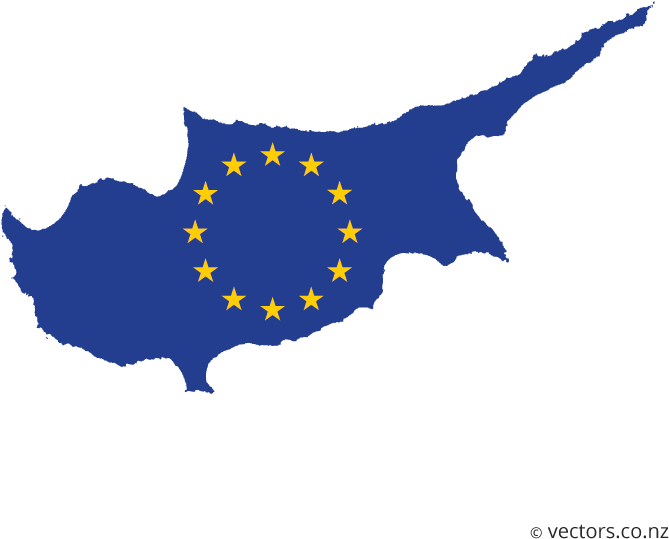 Eu Flag Vector Map Of Cyprus - Cyprus Flag Black And White (700x700), Png Download