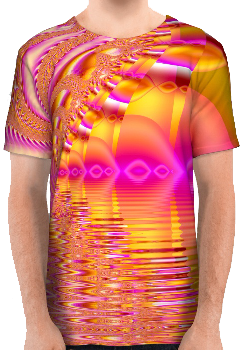 Golden Pink Fiesta, Abstract Fractal Ocean Ripples - Blouse (522x700), Png Download