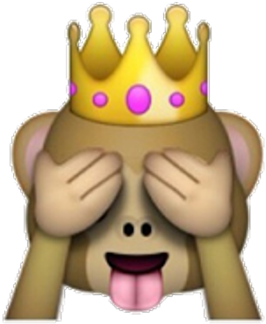 Monkey Sticker - Queen Monkey Emoji (1024x937), Png Download