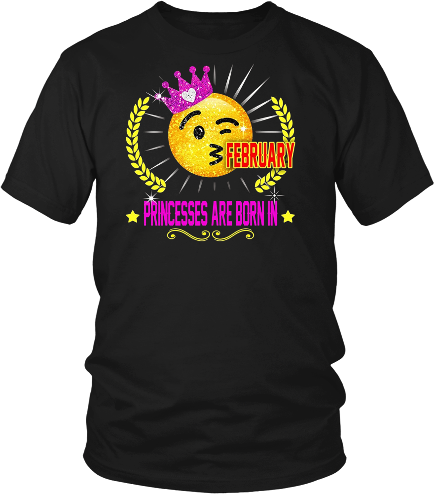 Princesses Are Born In February Tshirt Emoji Birthday - Guitar Frontier T Shirts (1000x1000), Png Download