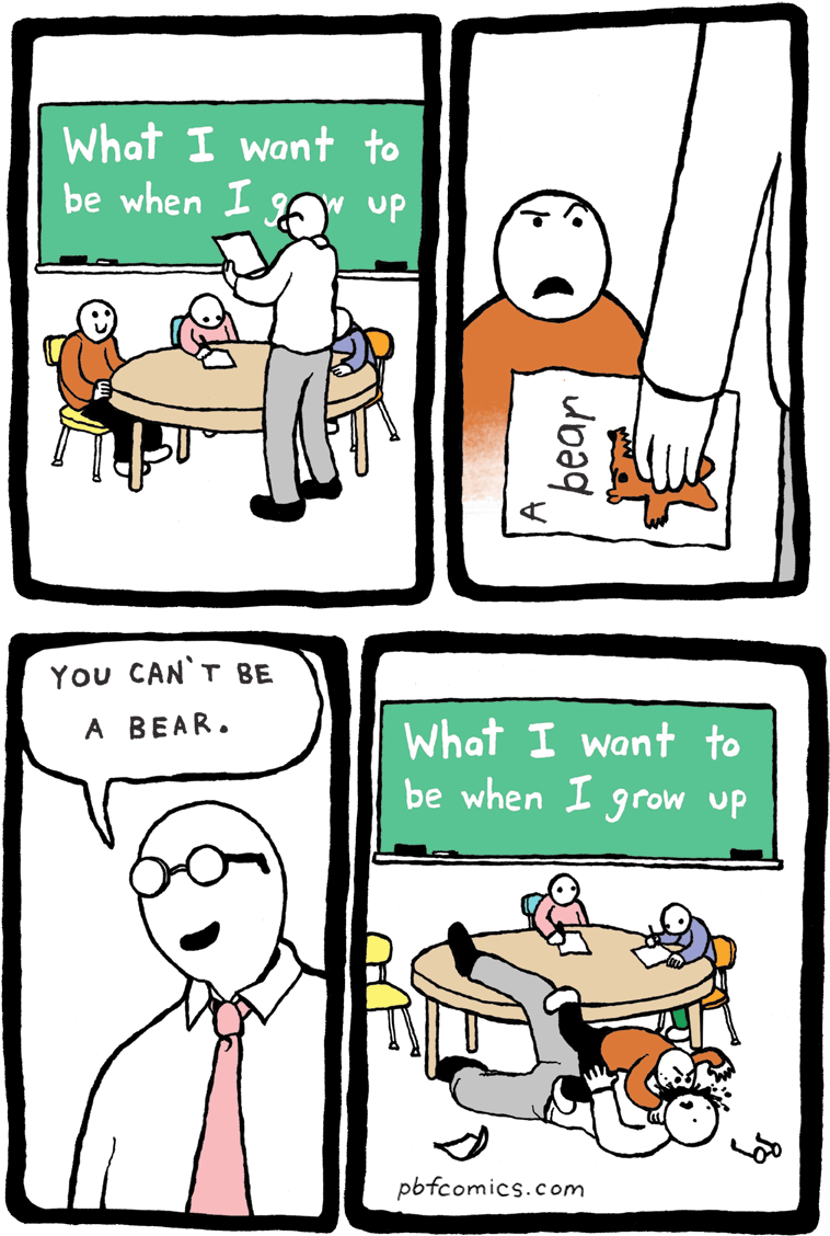 Pbf037-bear Boy - Funny Comics With Dark Endings (800x1169), Png Download
