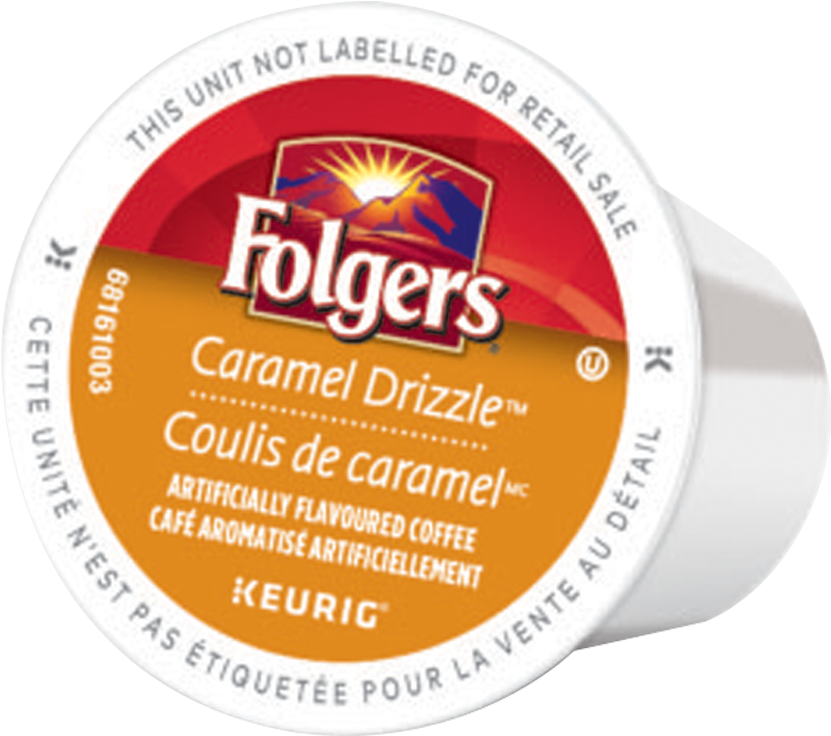Kcup Folgers Caramel Drizzle 24/bx - Folgers Coffee (850x850), Png Download