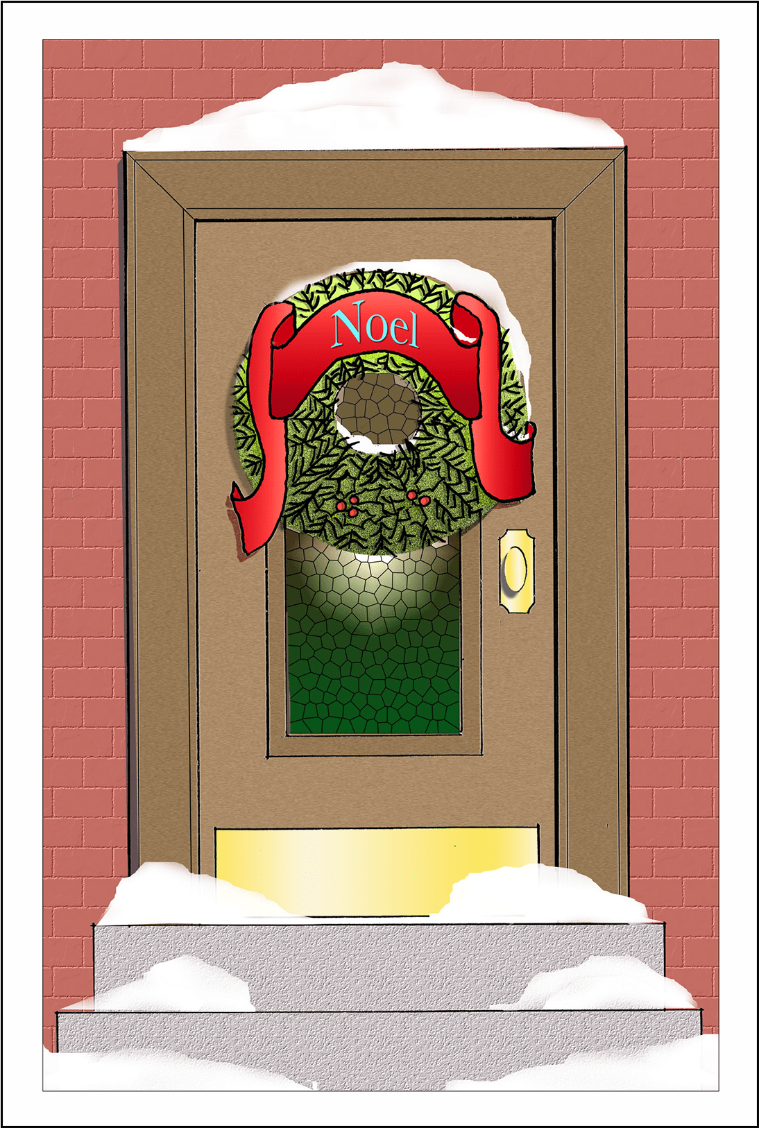 Cover Of Christmas Holiday Card - Home Door (1660x1660), Png Download