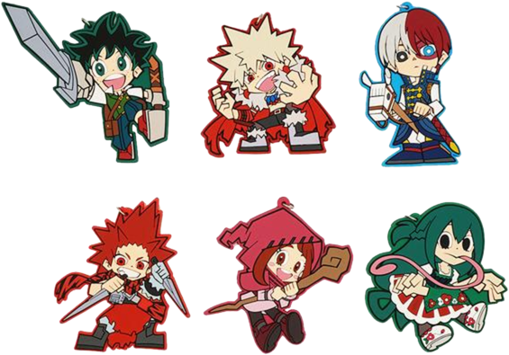 Rubber My Hero Academia Medieval Style Keychains - Uraraka Deku My Hero Academia (600x600), Png Download