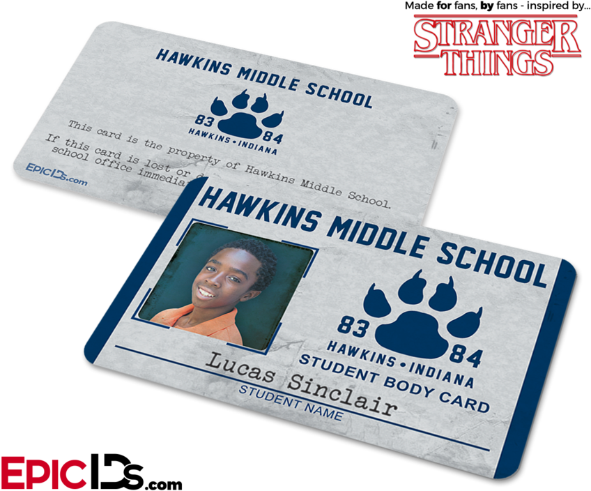 Hawkins Middle School 'stranger Things' Student Id - Hawkins Middle School Indiana (900x750), Png Download